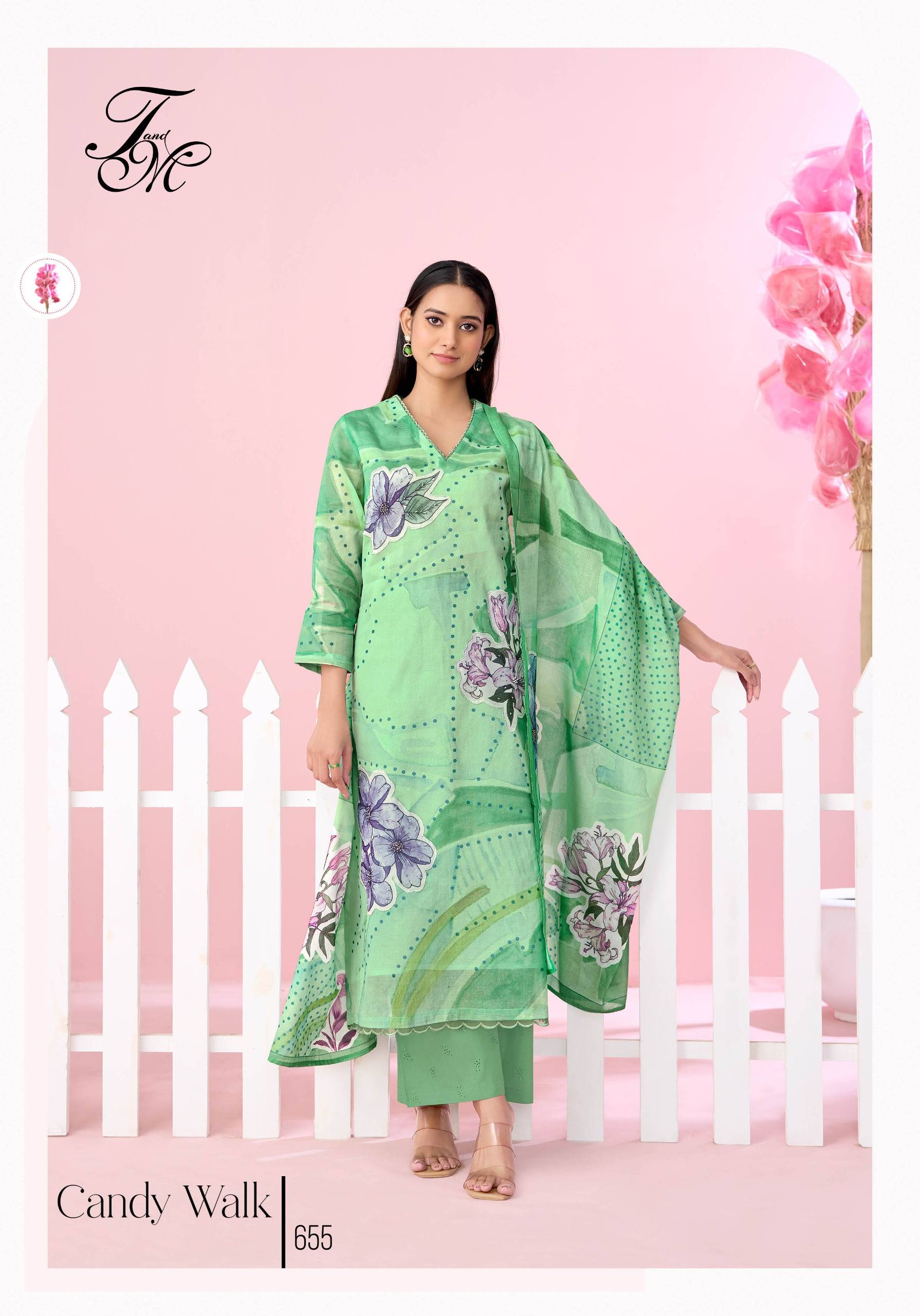 Candy walk By T And M Designer Studio Beautiful Festive Suits Colorful Stylish Fancy Casual Wear & Ethnic Wear organdie digital Dresses At Wholesale Price 